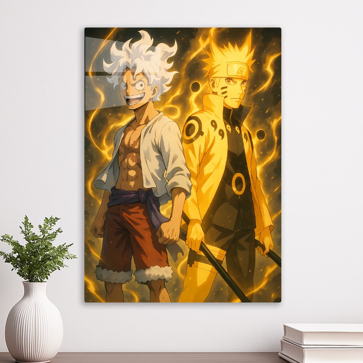 Luffy & Naruto,Golden Aura Duo