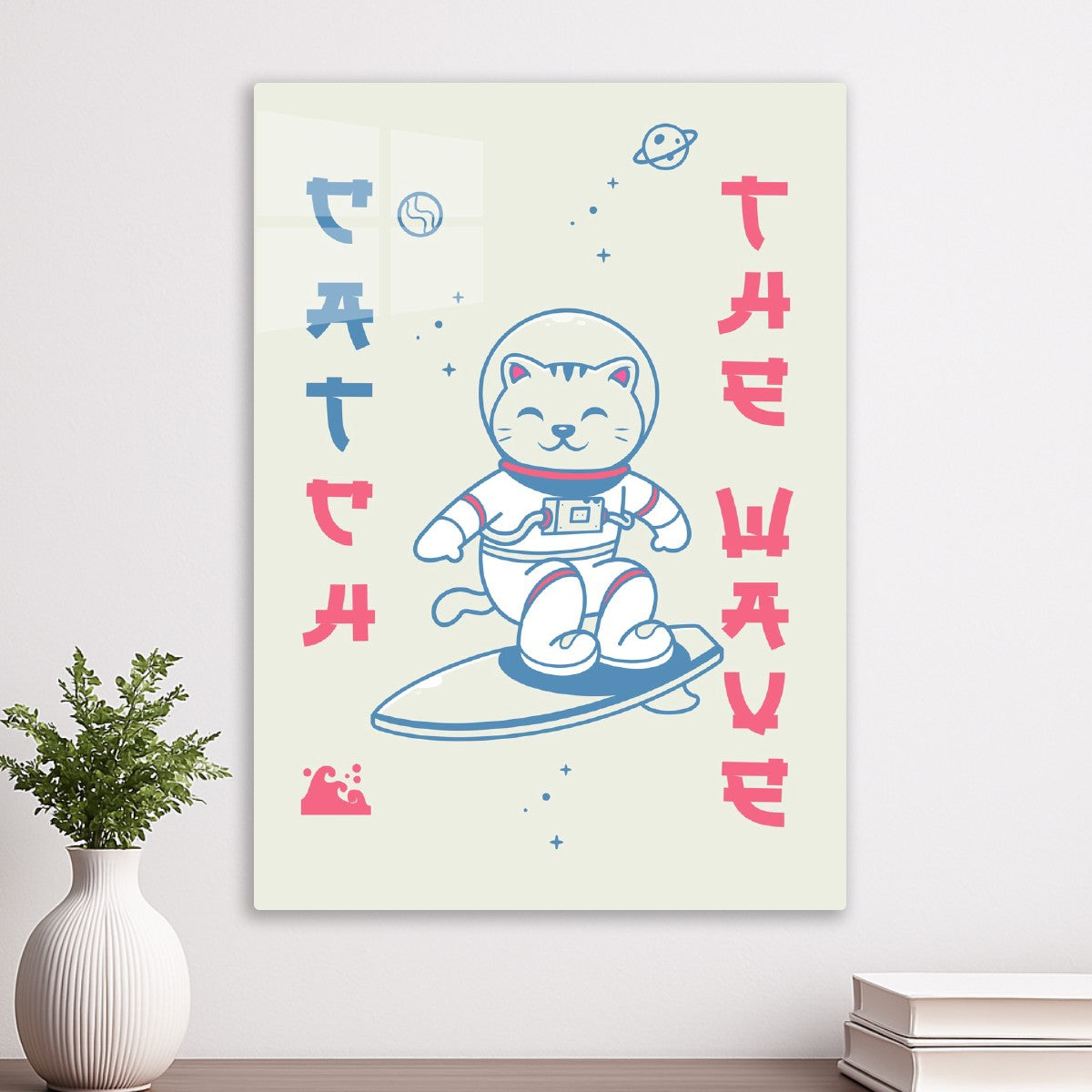 Catch the wave, space cat surf