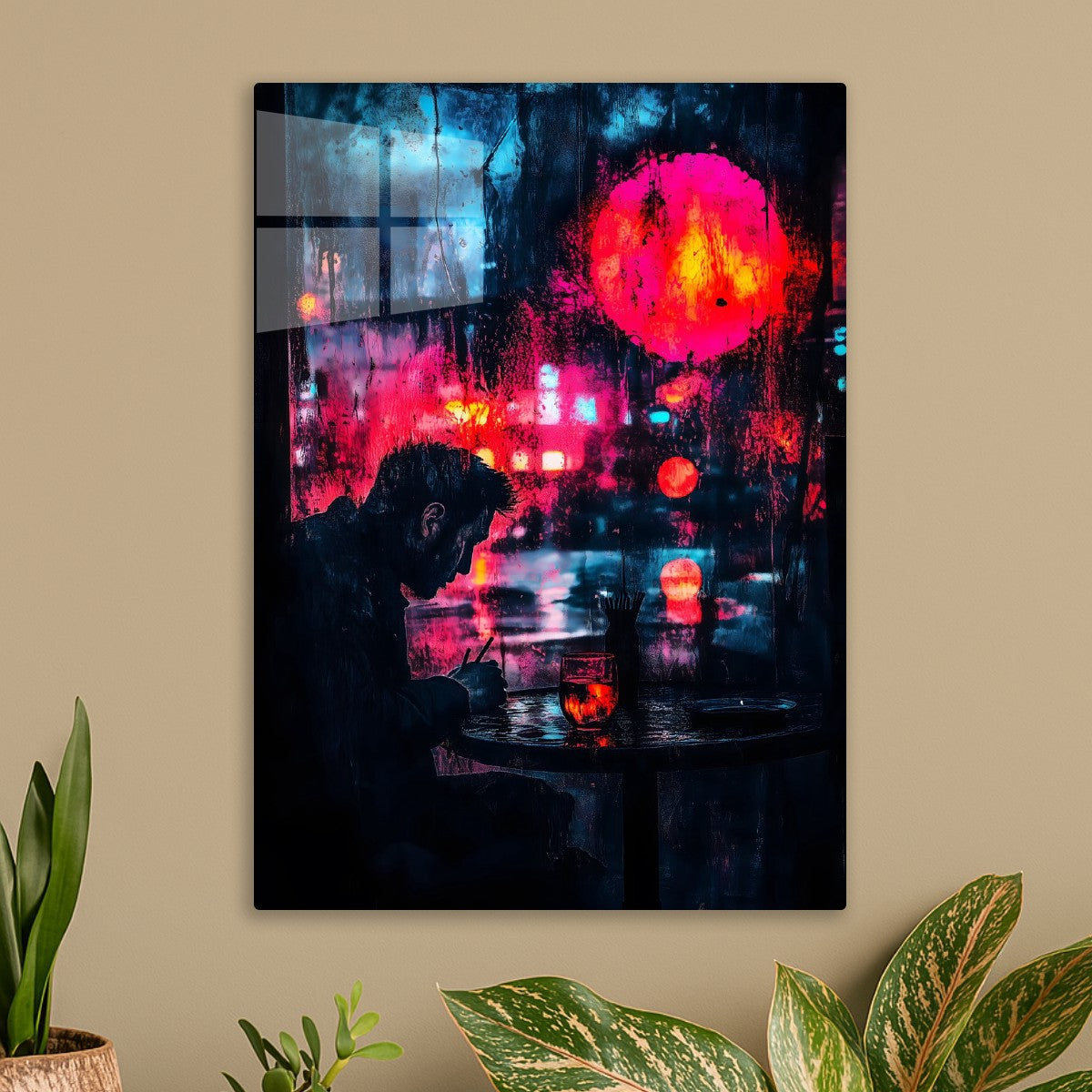 Neon Reflections in Solitude