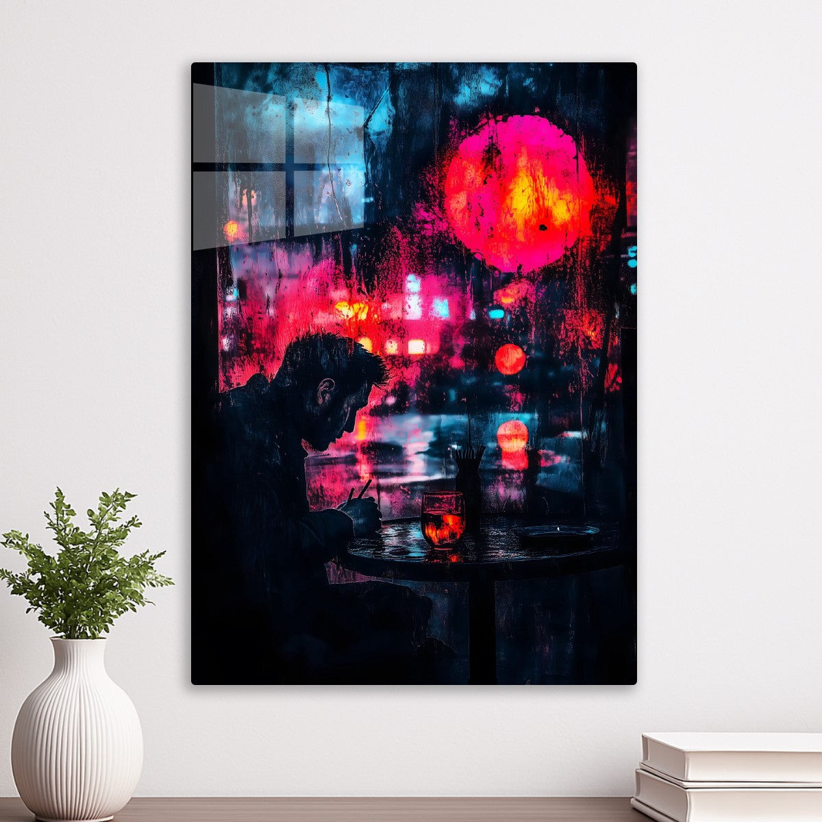 Neon Reflections in Solitude