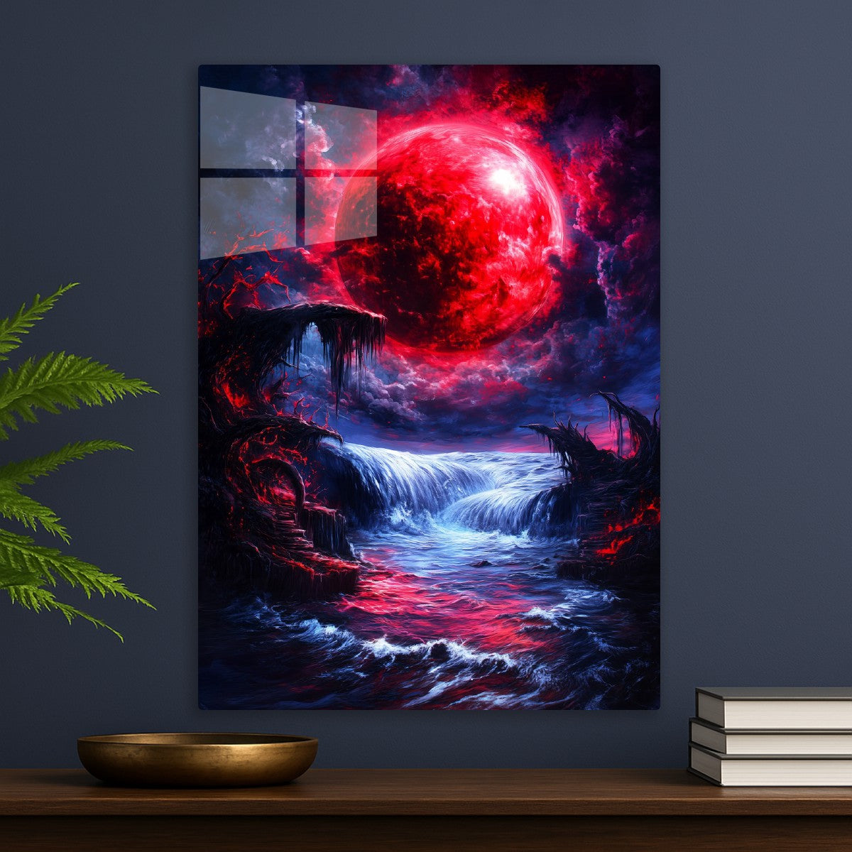 Crimson Moon Over Enchanted Fantasy