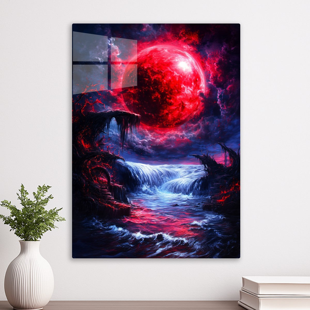 Crimson Moon Over Enchanted Fantasy