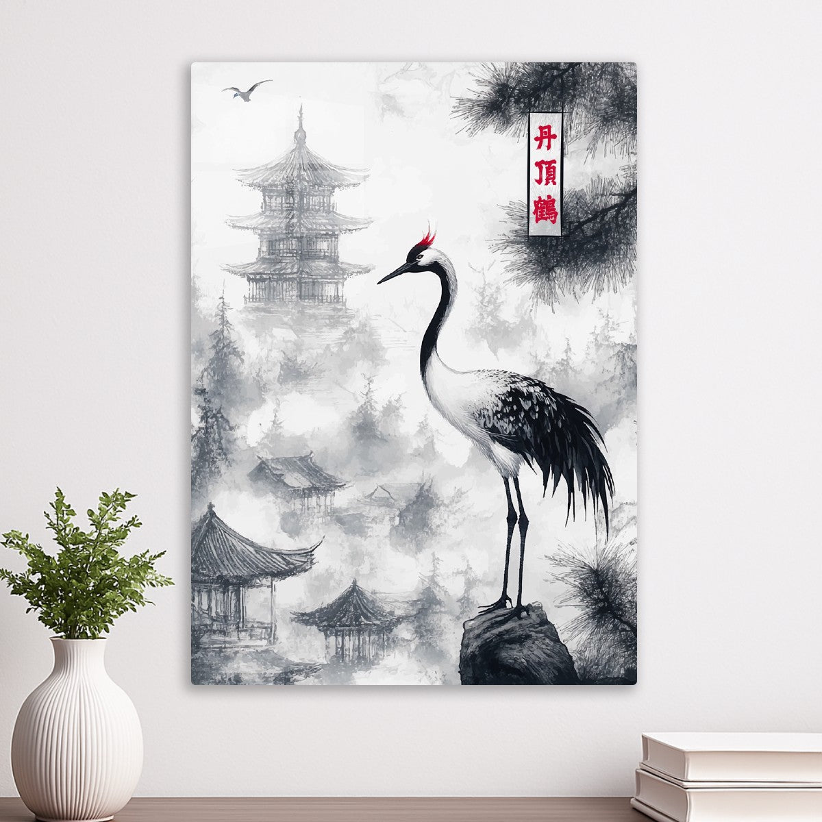 Red crowned crane
