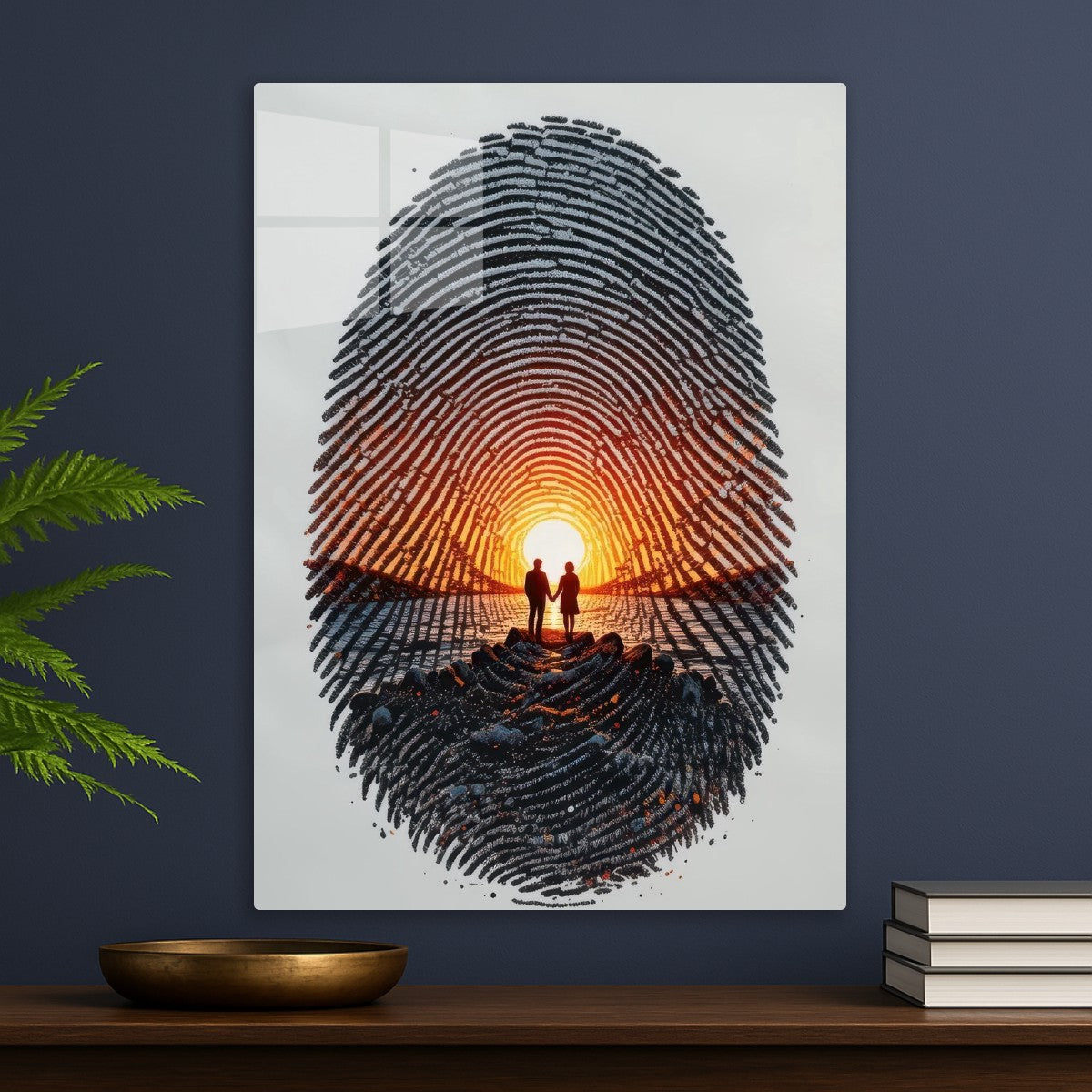 Couple in a Fingerprint Sunset