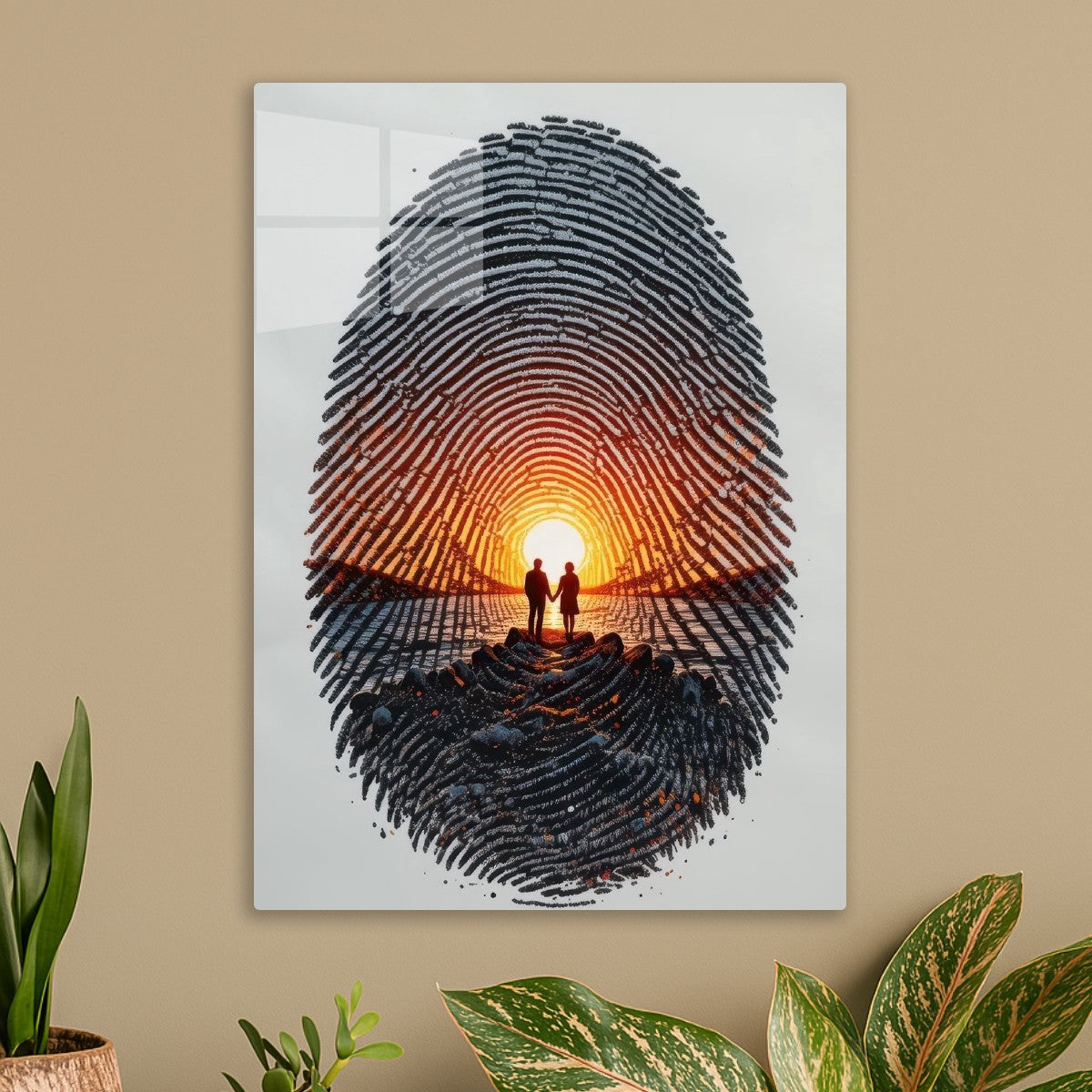 Couple in a Fingerprint Sunset