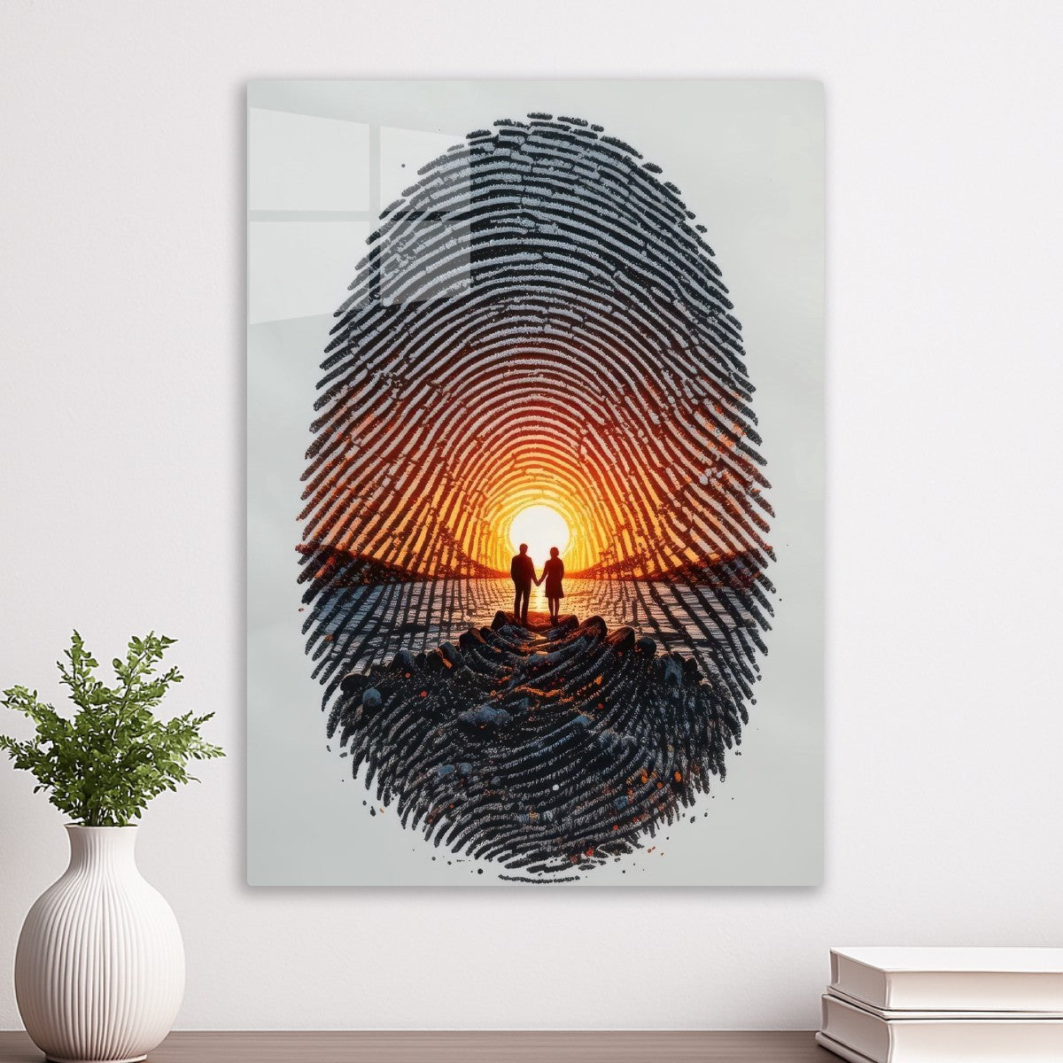 Couple in a Fingerprint Sunset