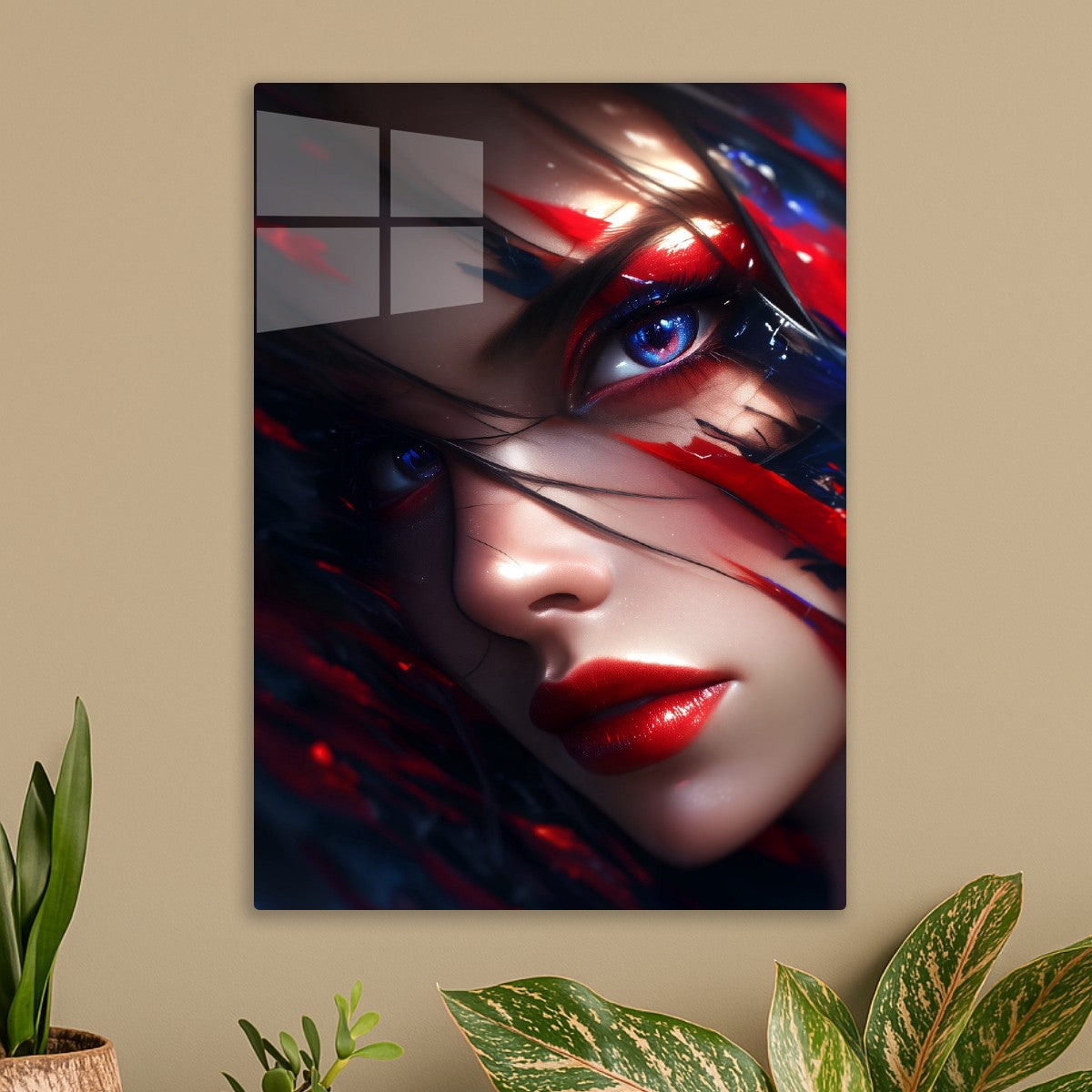 Red and Blue Pretty Lady