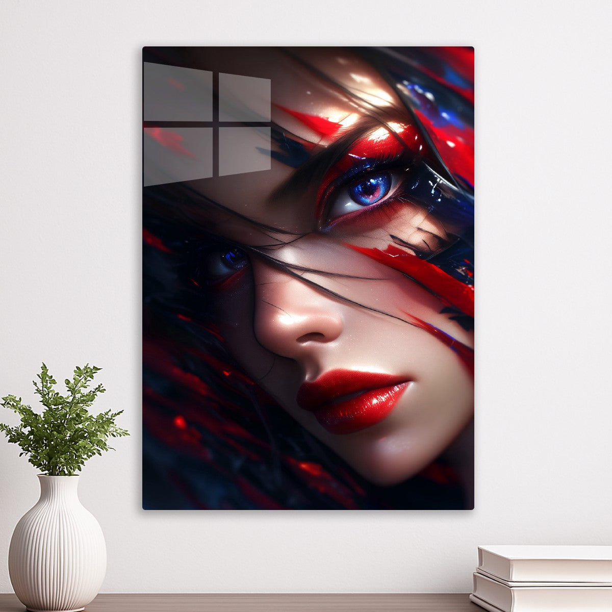 Red and Blue Pretty Lady