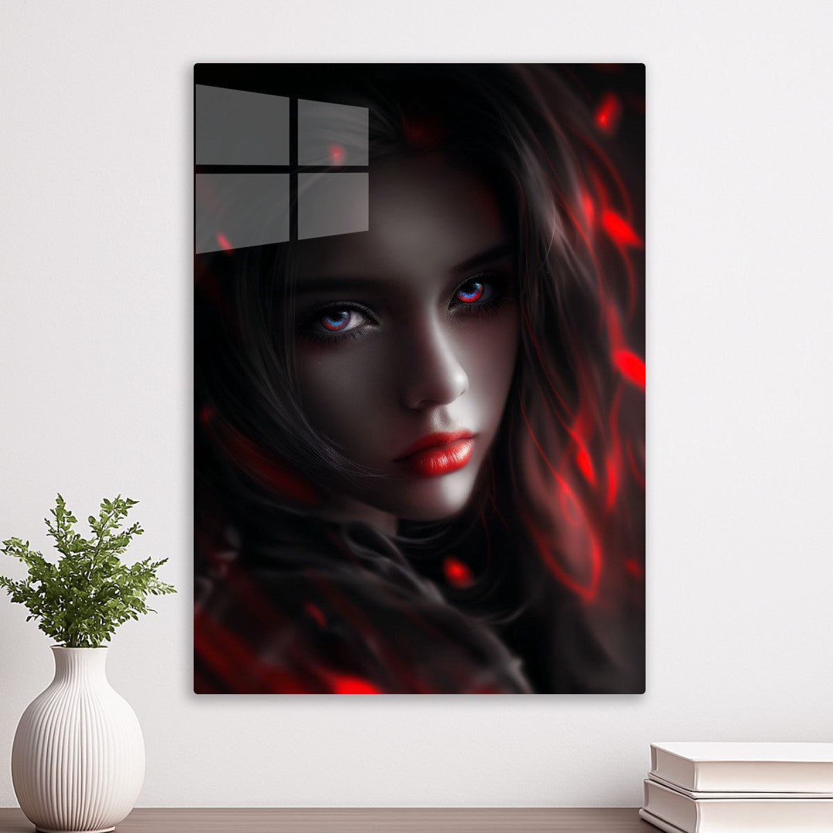 Red and Blue Eyes Girl