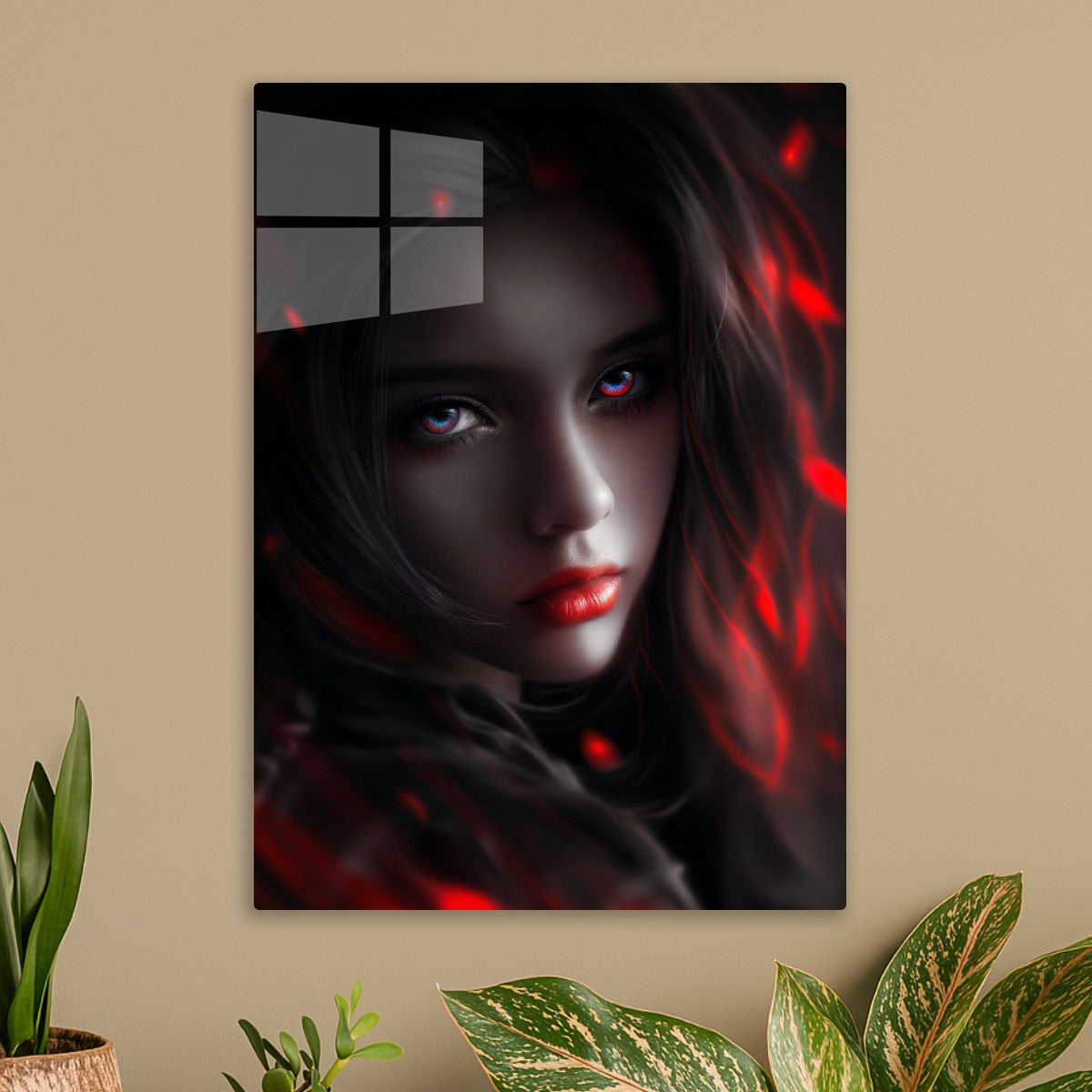 Red and Blue Eyes Girl
