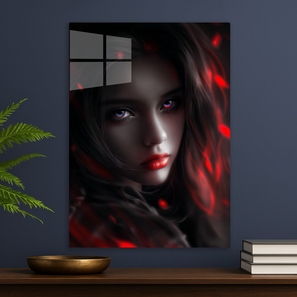 Red and Blue Eyes Girl