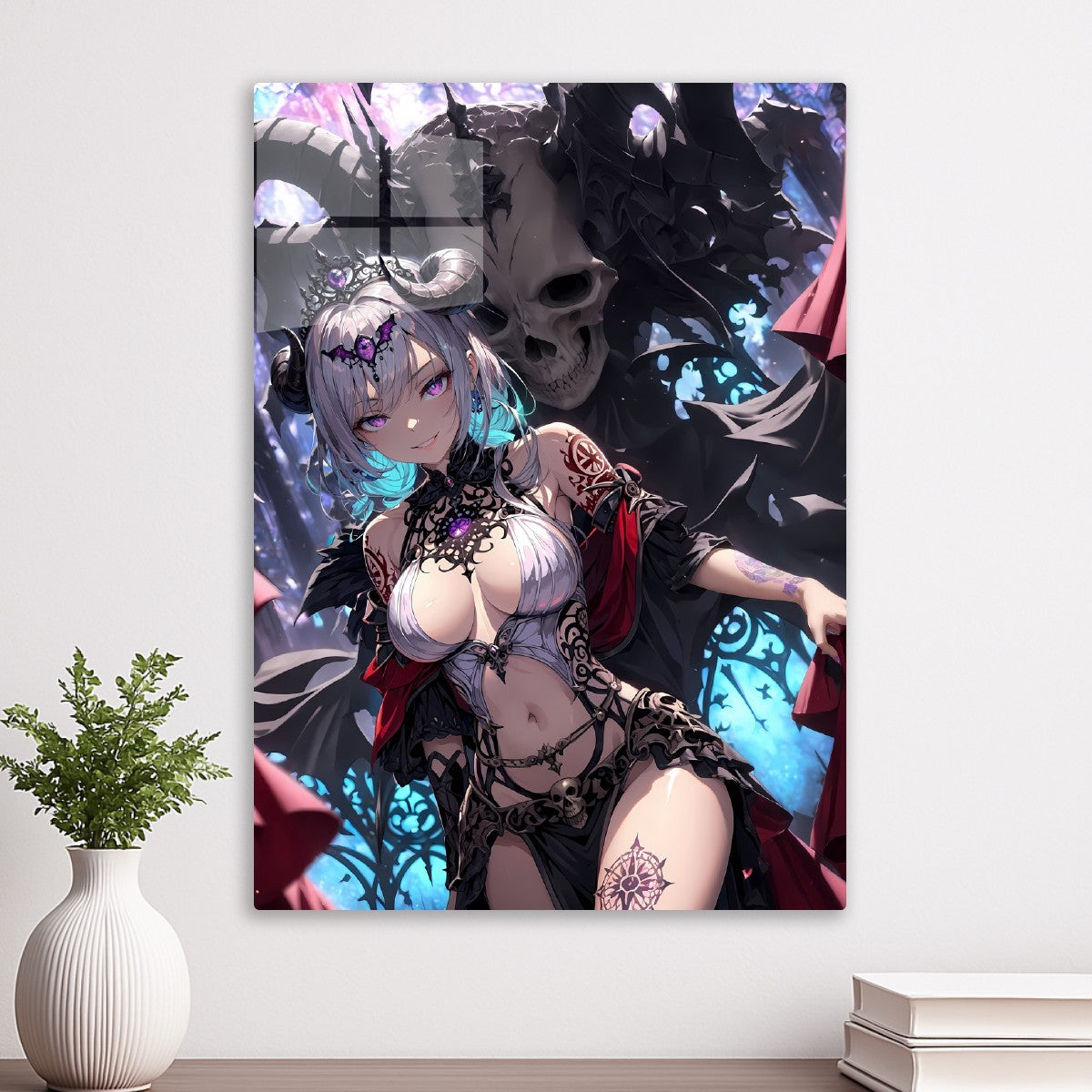Enchanted Anime Girl and Skull Demon