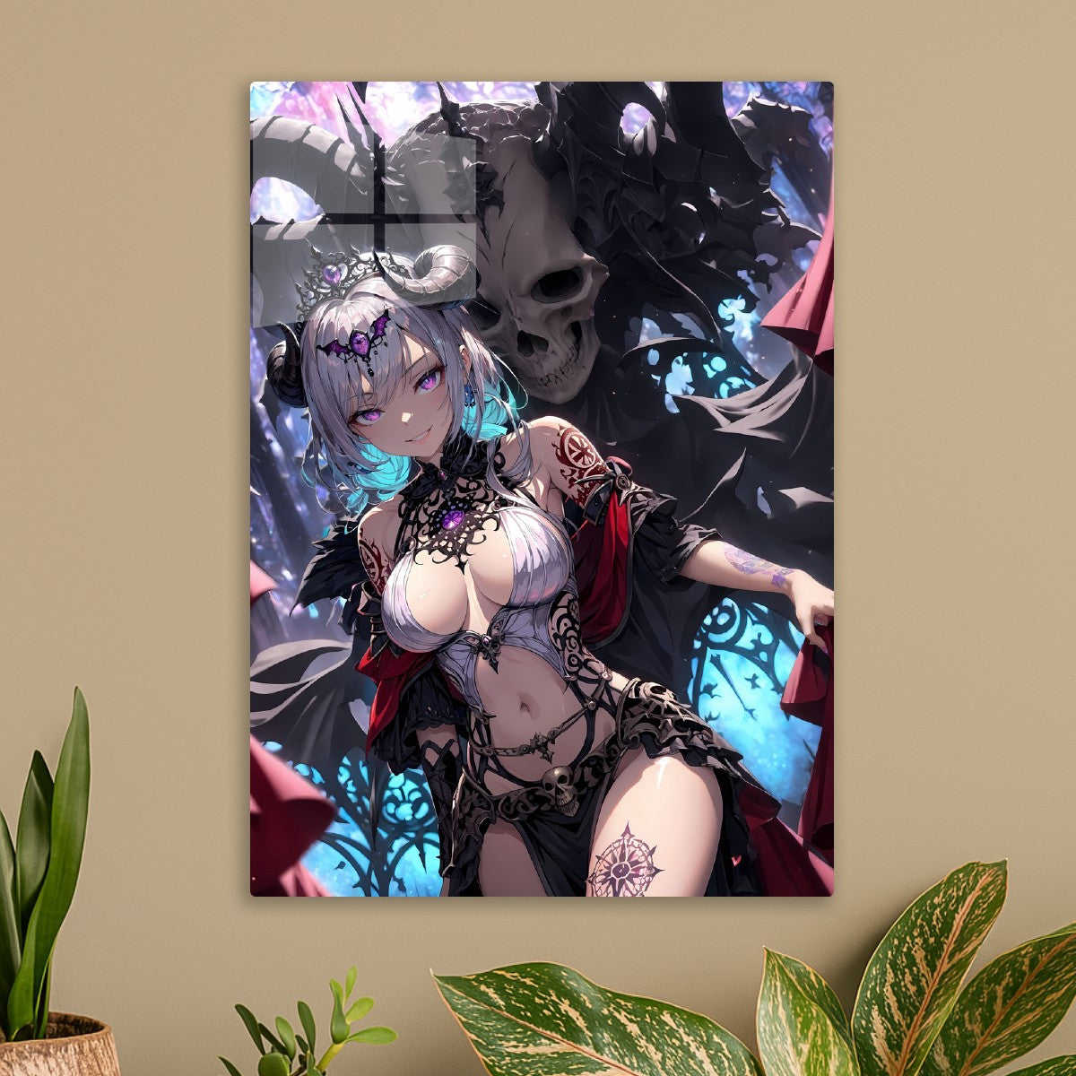 Enchanted Anime Girl and Skull Demon