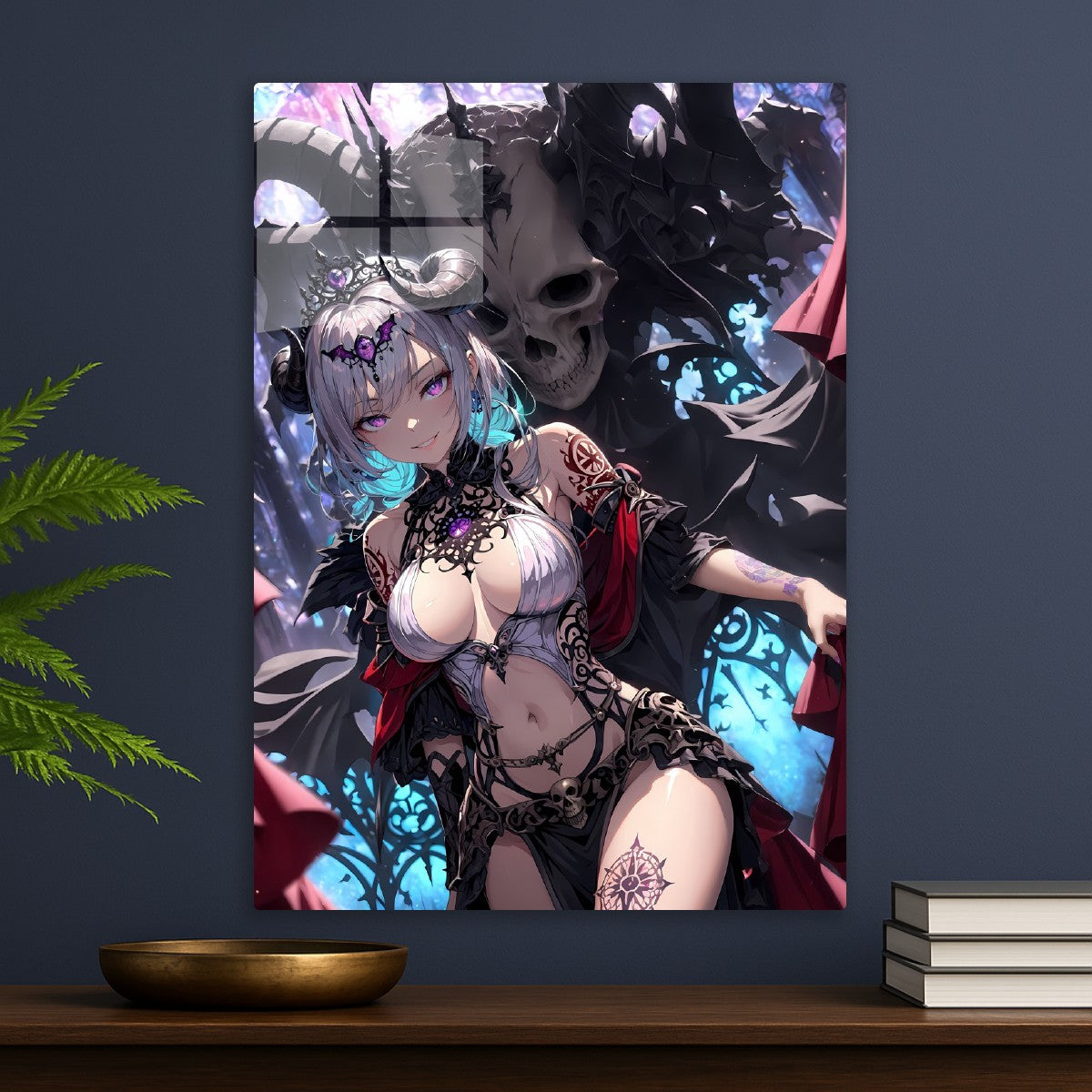 Enchanted Anime Girl and Skull Demon
