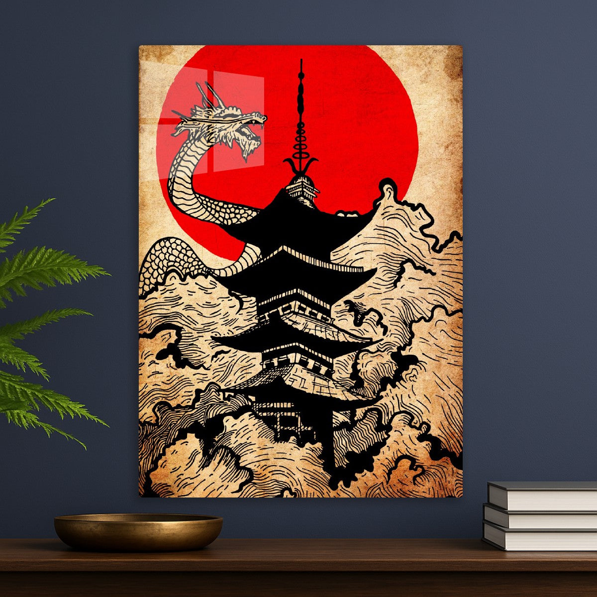 Japanese pagoda temple art 