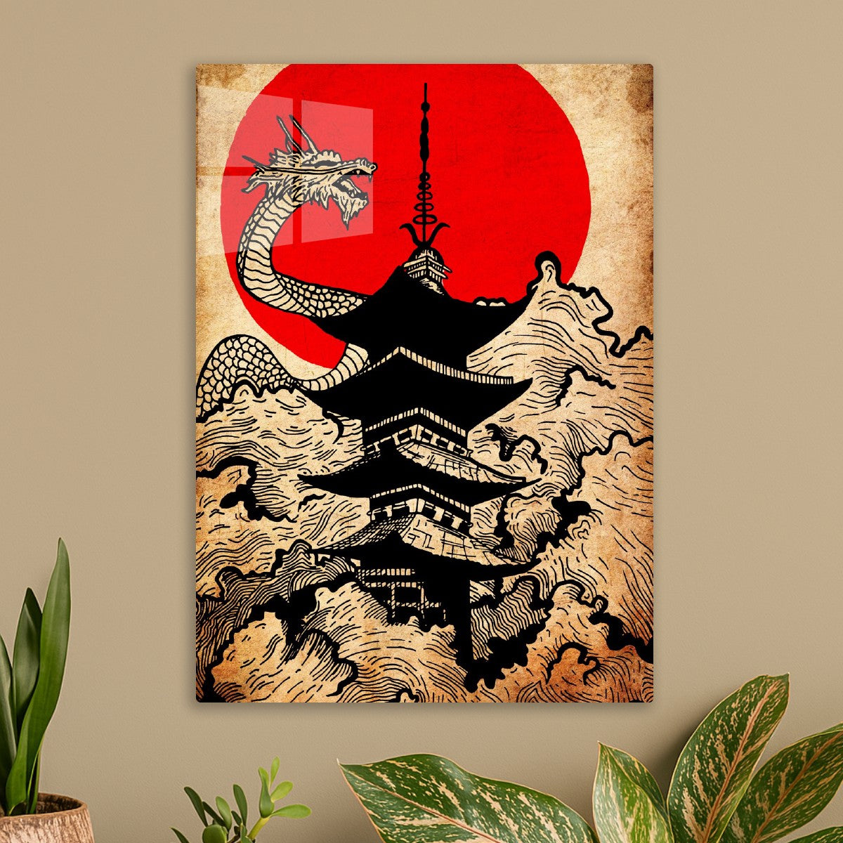 Japanese pagoda temple art 