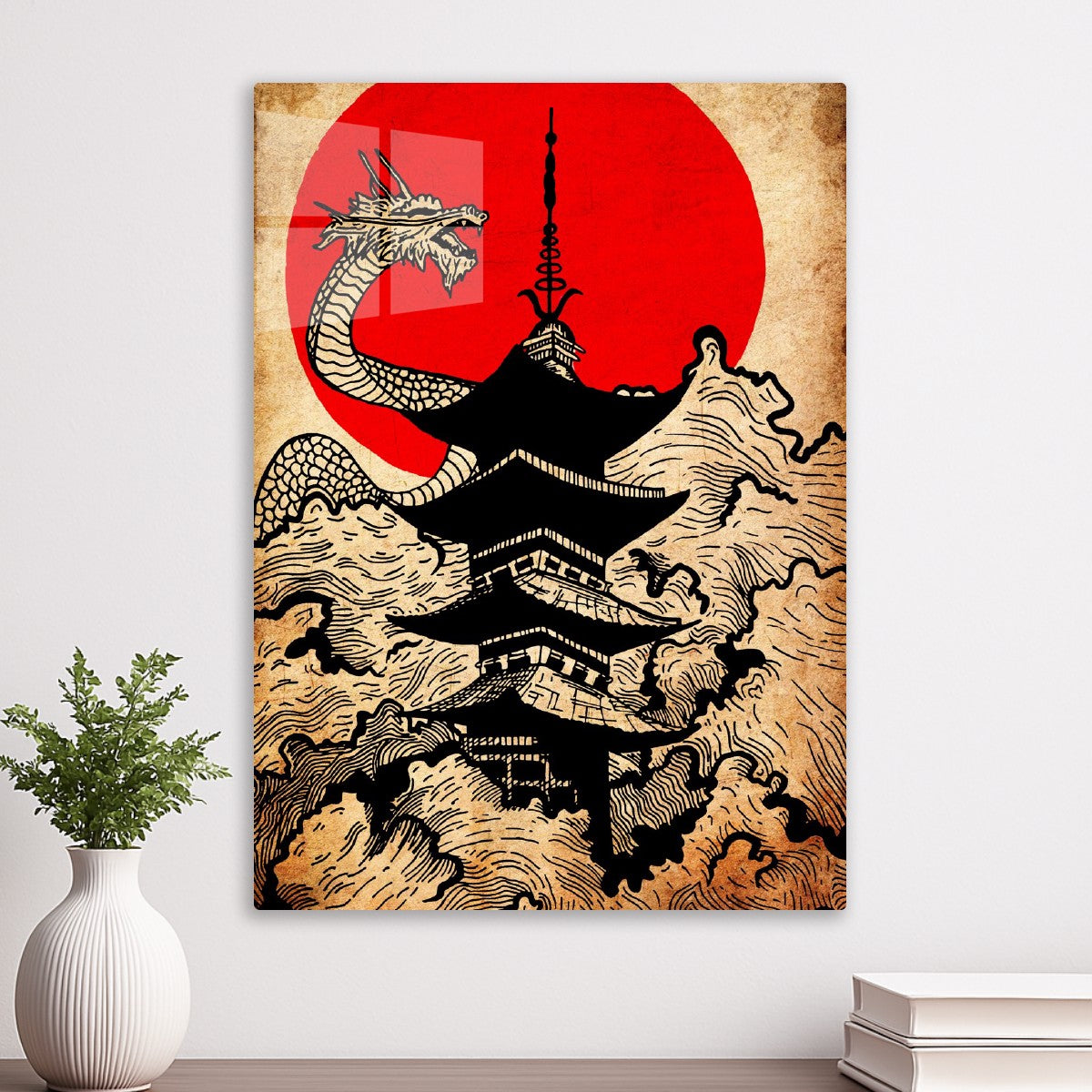 Japanese pagoda temple art 