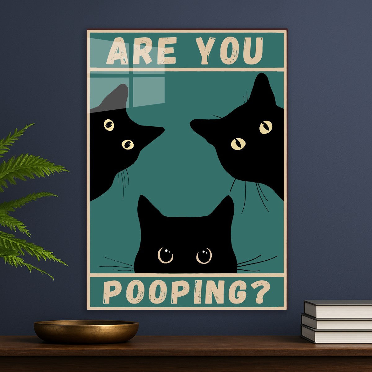 Fat Black Cat Are You Pooping