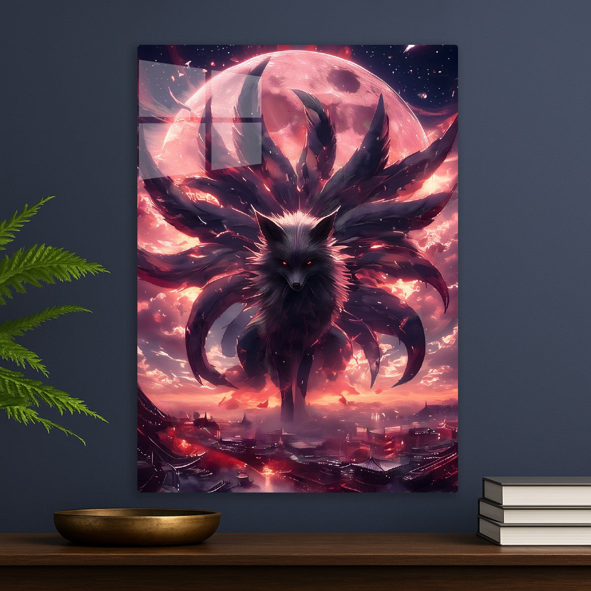 Celestial Fox Under Blood Moon