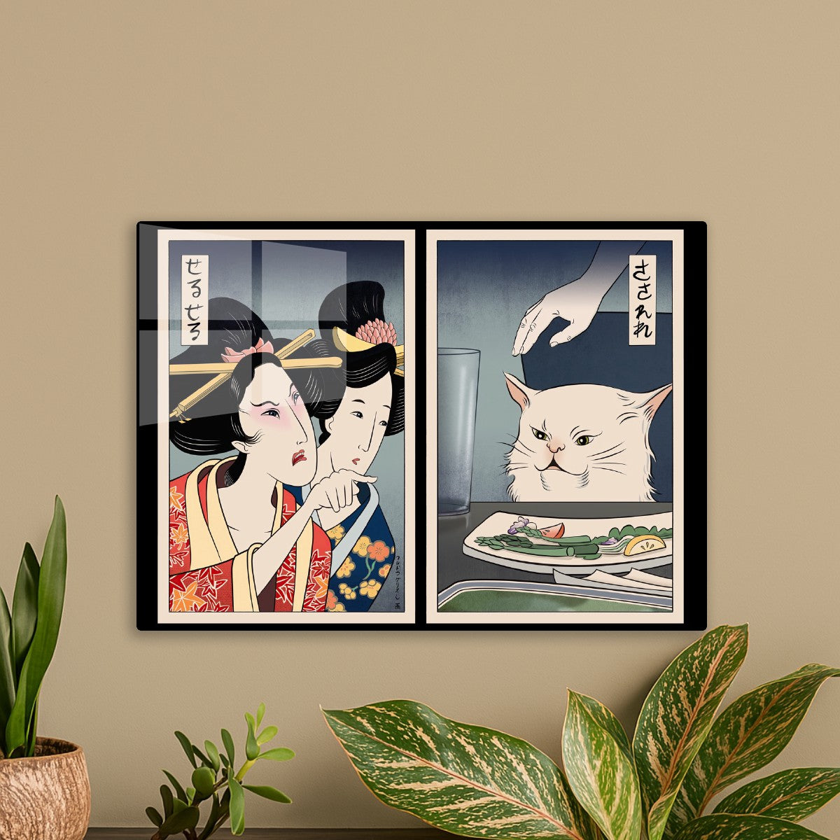 Japanese woman yelling at white cat