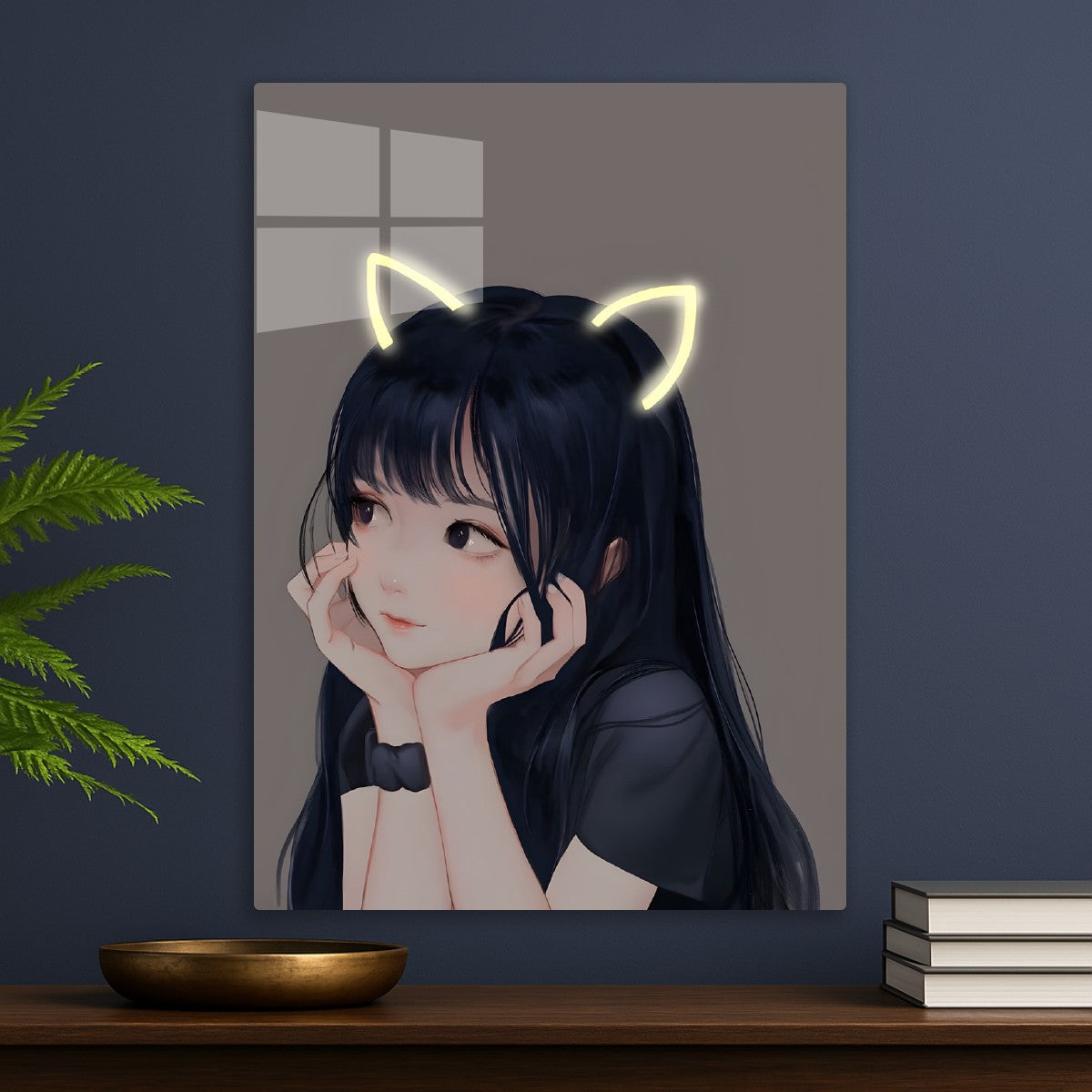 Cute black hair anime girl