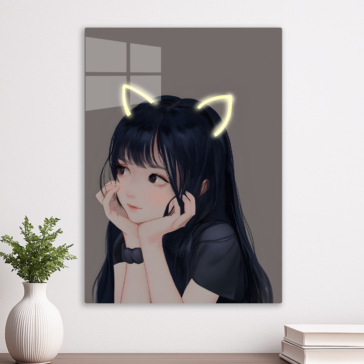 Cute black hair anime girl