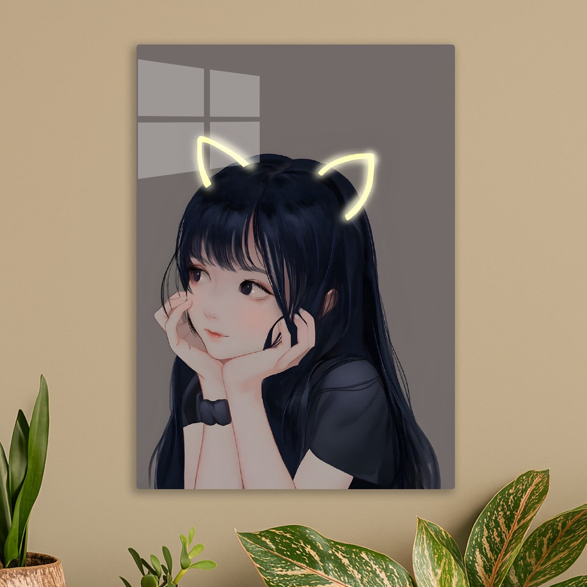 Cute black hair anime girl