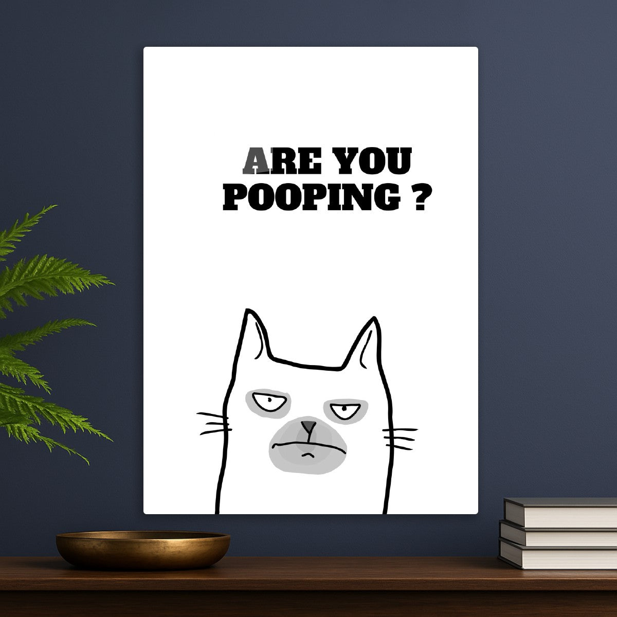 White Cat Are you pooping