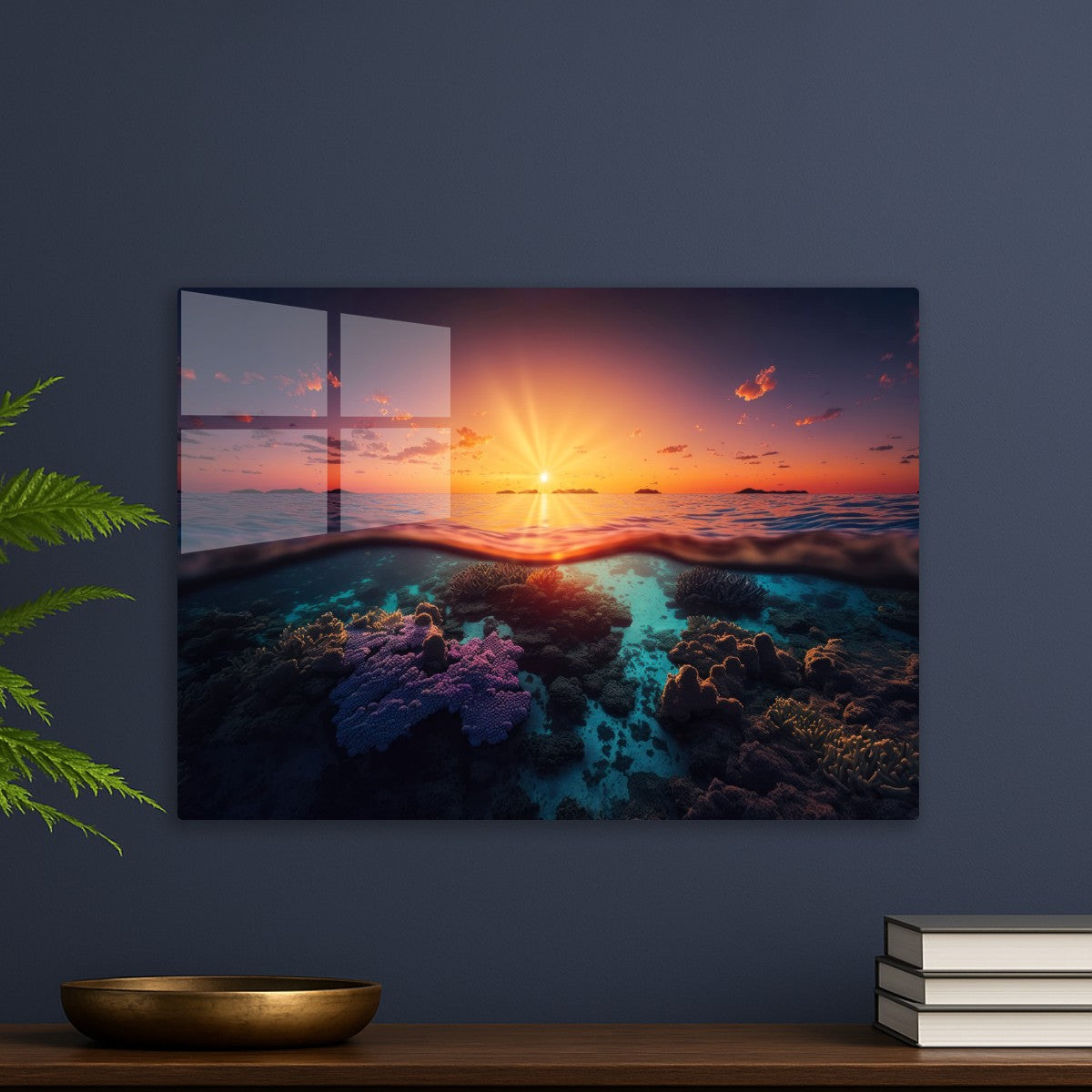 The sun rises over the ocean