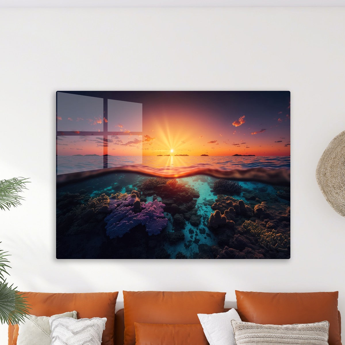 The sun rises over the ocean