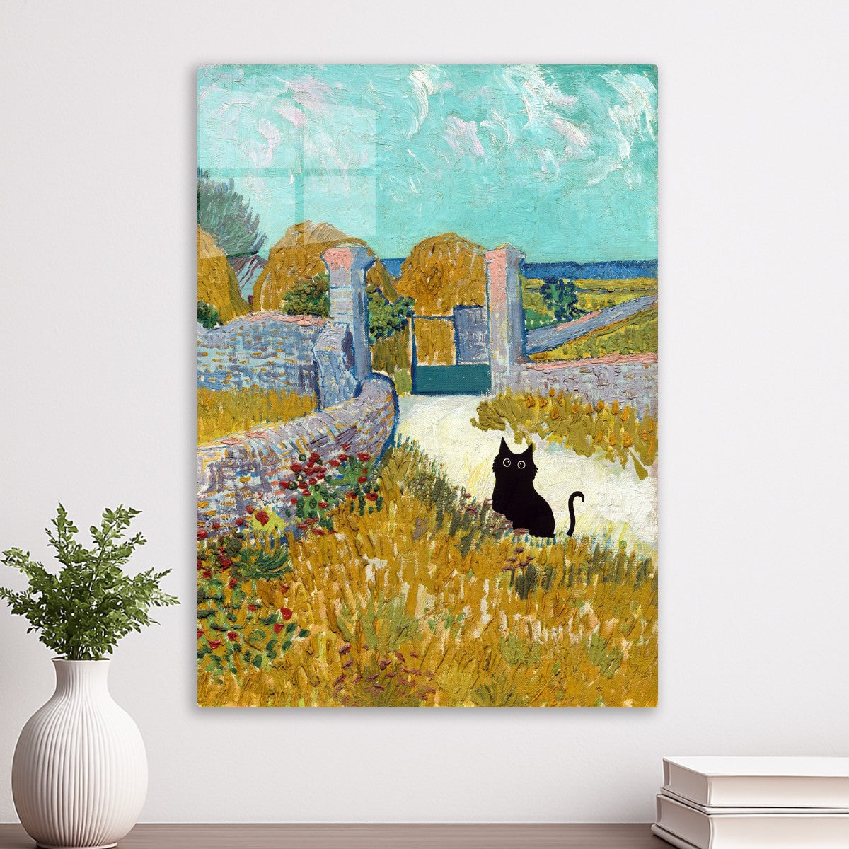 Farm house black cat