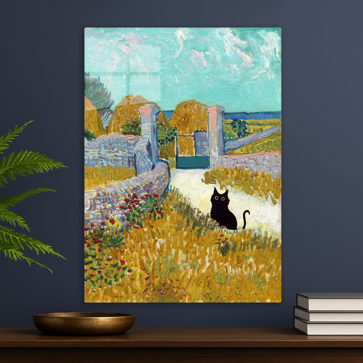 Farm house black cat
