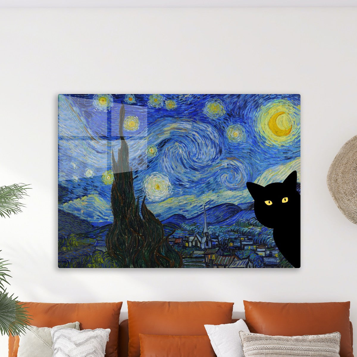 Starry Night Black Cat