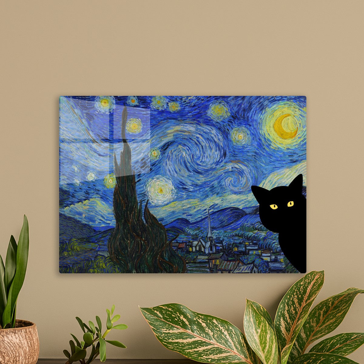 Starry Night Black Cat