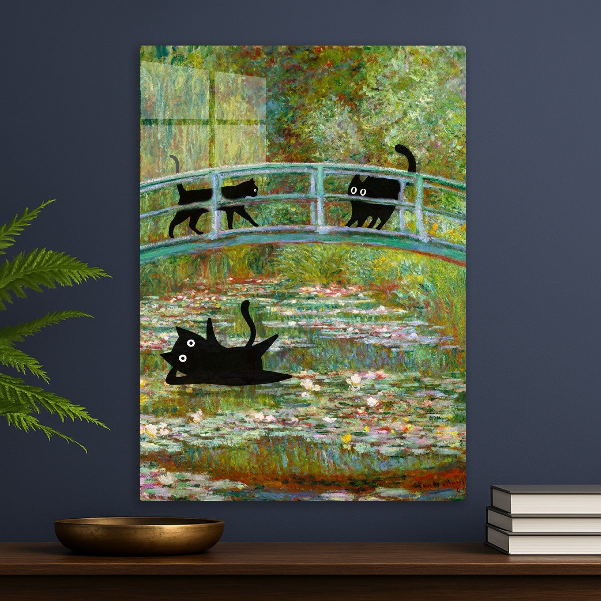 Japanese Footbridge black cat
