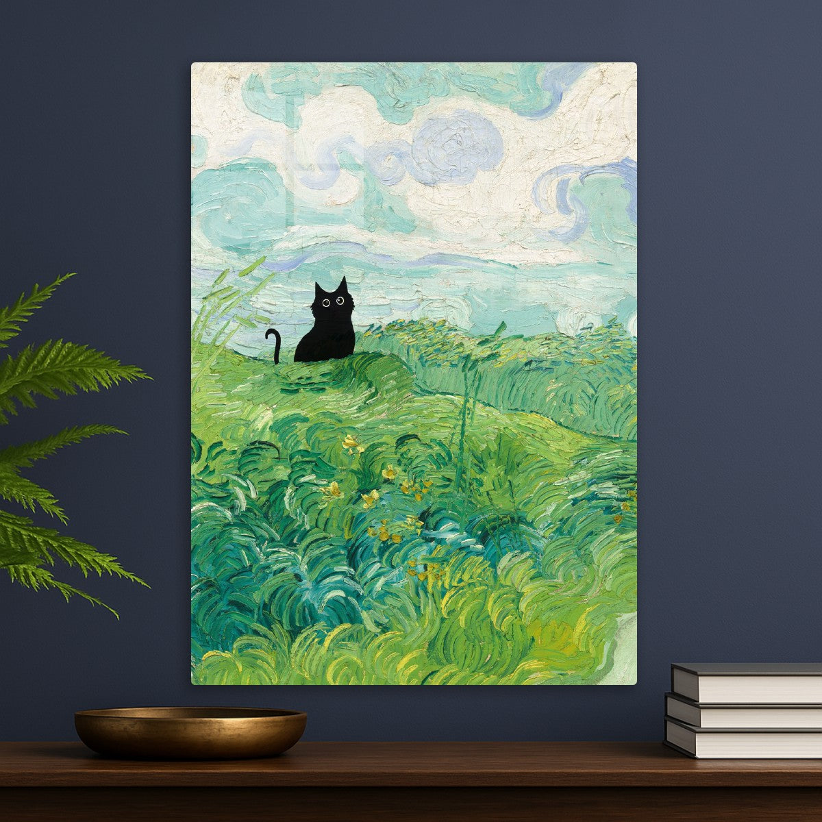 Black CAT Green Wheat Fields