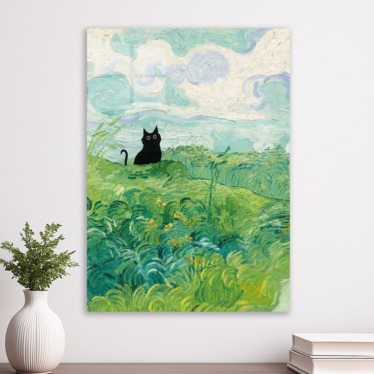Black CAT Green Wheat Fields