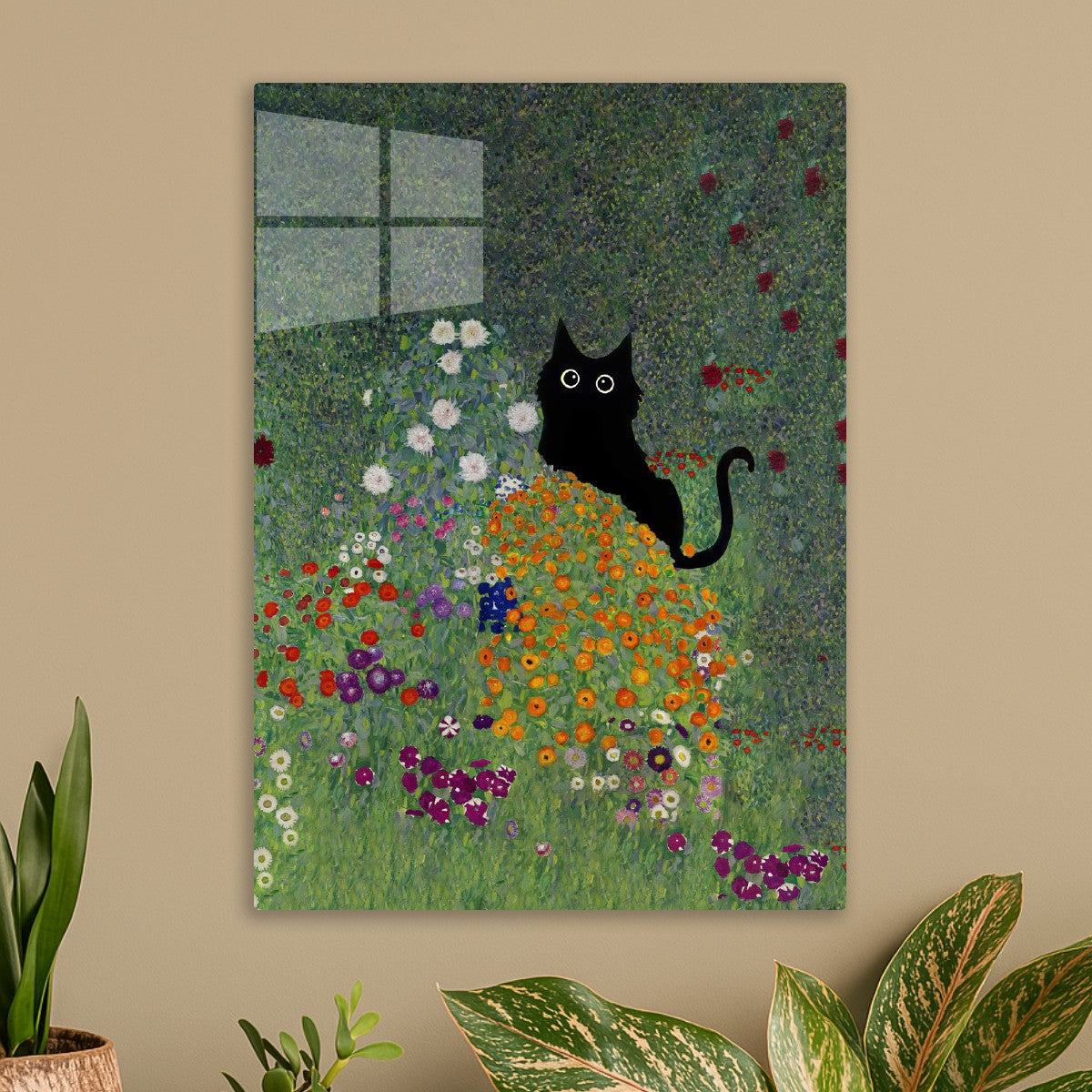 Klimt black cat garden