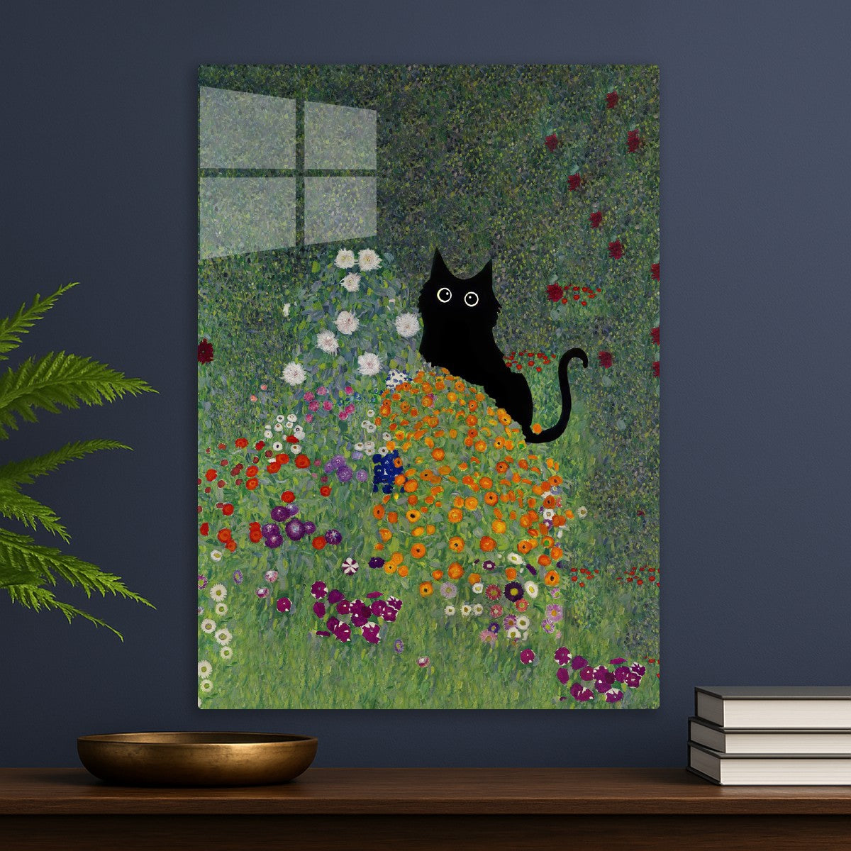 Klimt black cat garden