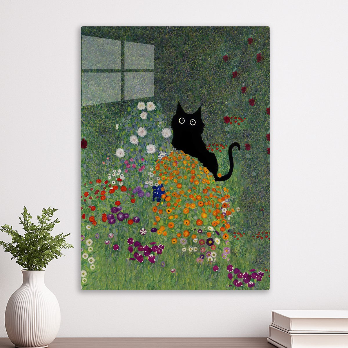 Klimt black cat garden