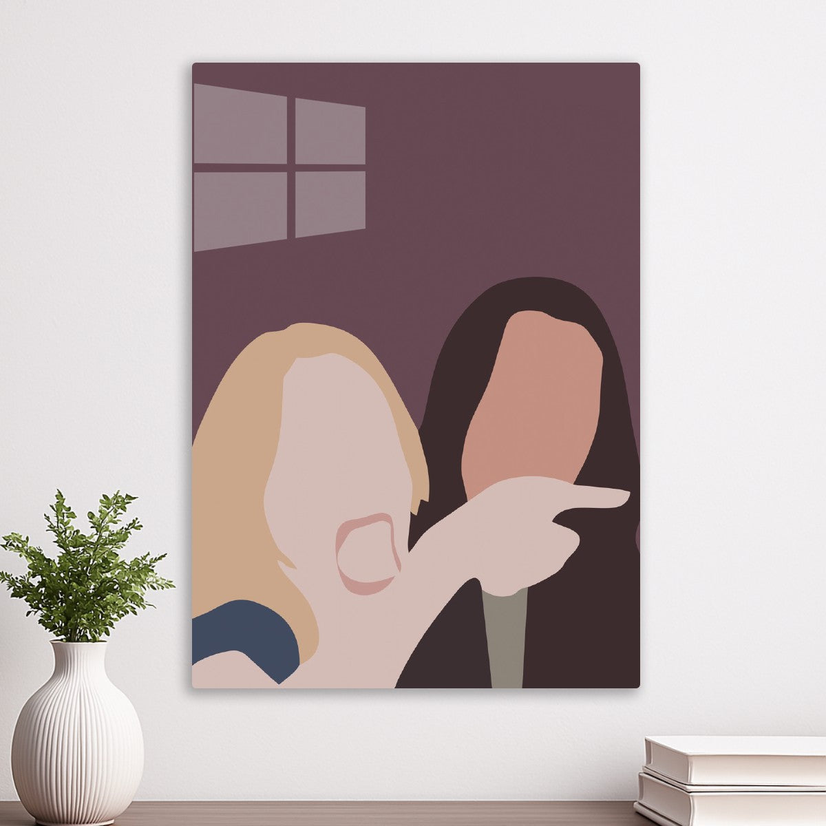Woman yelling minimalist