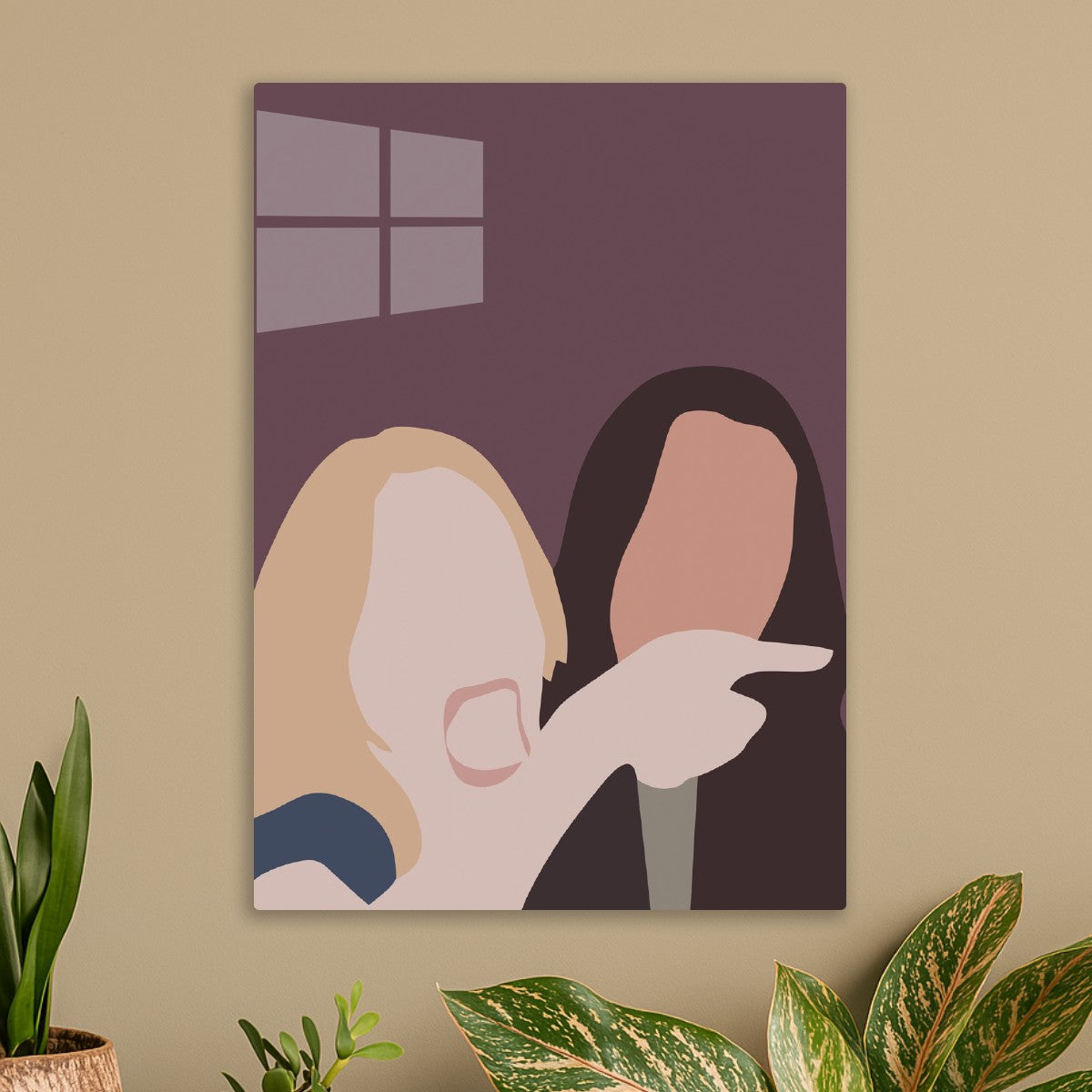 Woman yelling minimalist