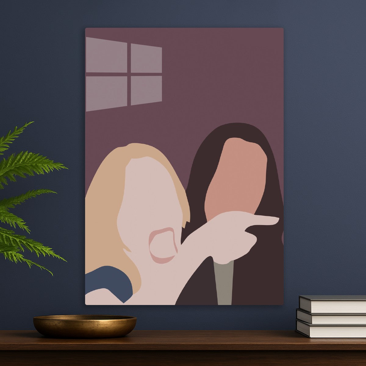 Woman yelling minimalist