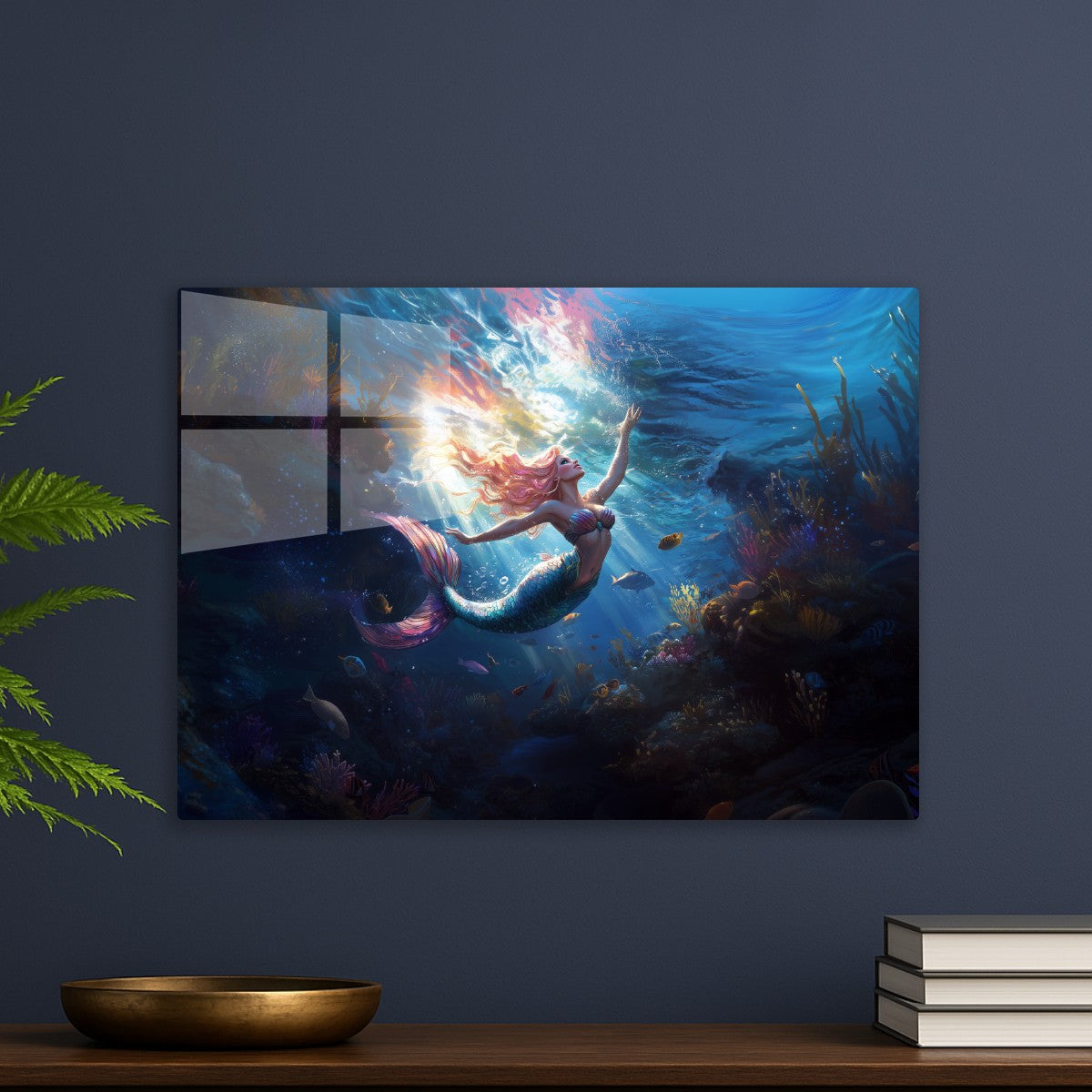 Pink Mermaid Fantasy Art Print