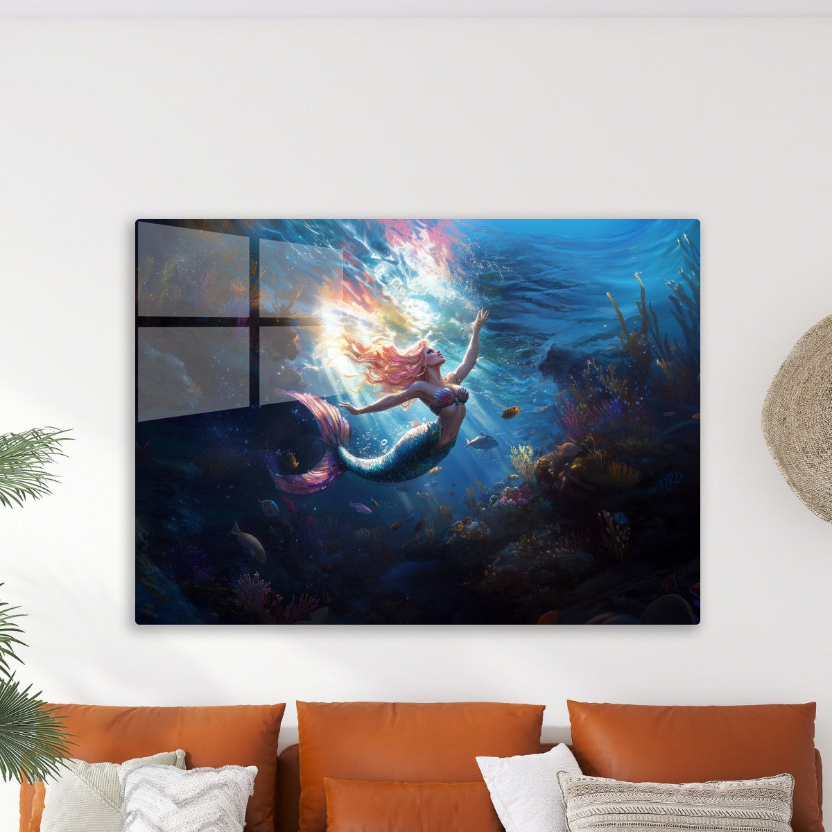 Pink Mermaid Fantasy Art Print