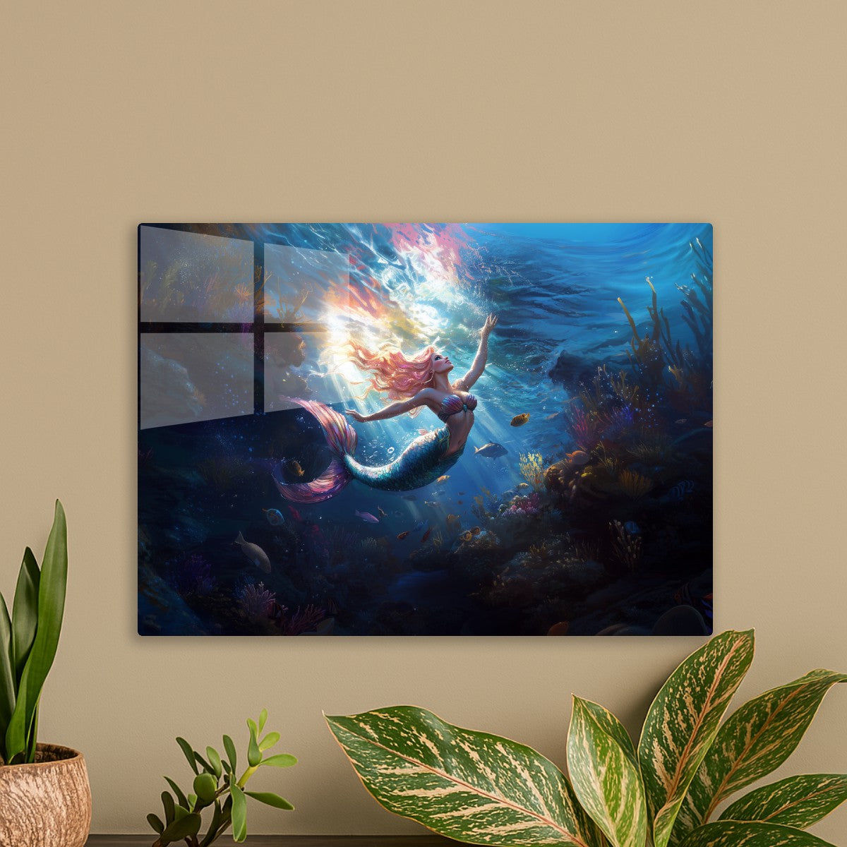 Pink Mermaid Fantasy Art Print