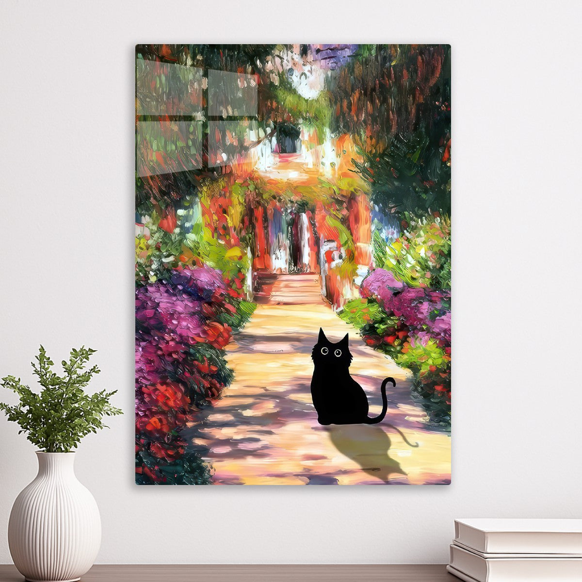 Cat Black Monet Garden