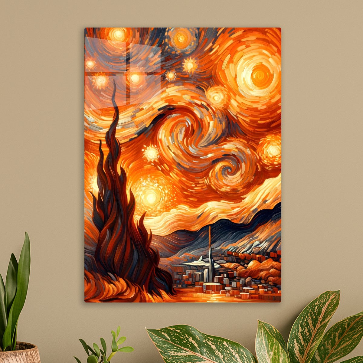 starry night red sky