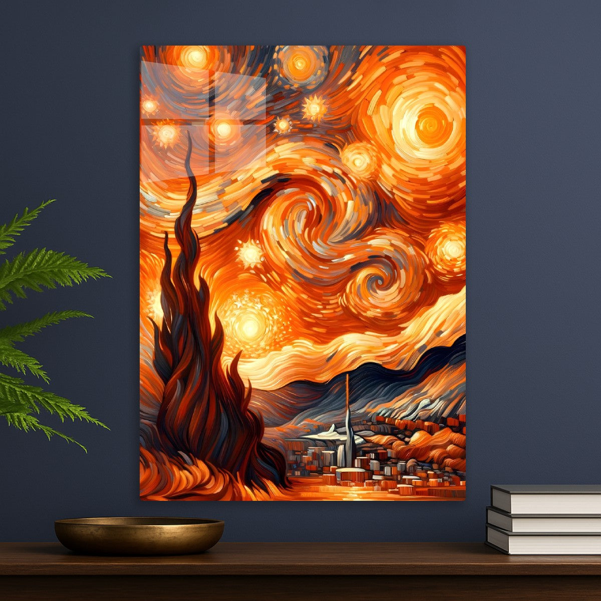 starry night red sky