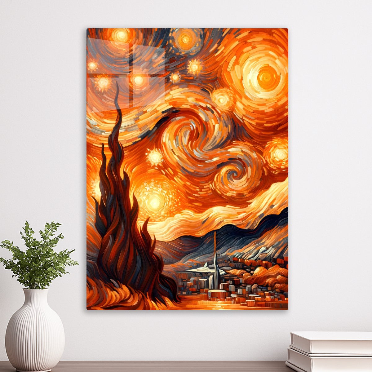 starry night red sky